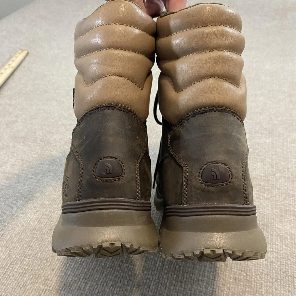 The North Face Snow‎ Boots Mens Size 11.5 Brown Leather Winter NF0A3314 Gorpcore